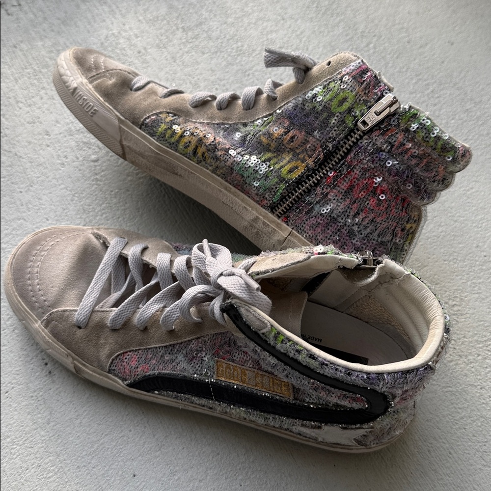 Golden Goose slide rainbow high top sneakers size 40 - Picture 2 of 14